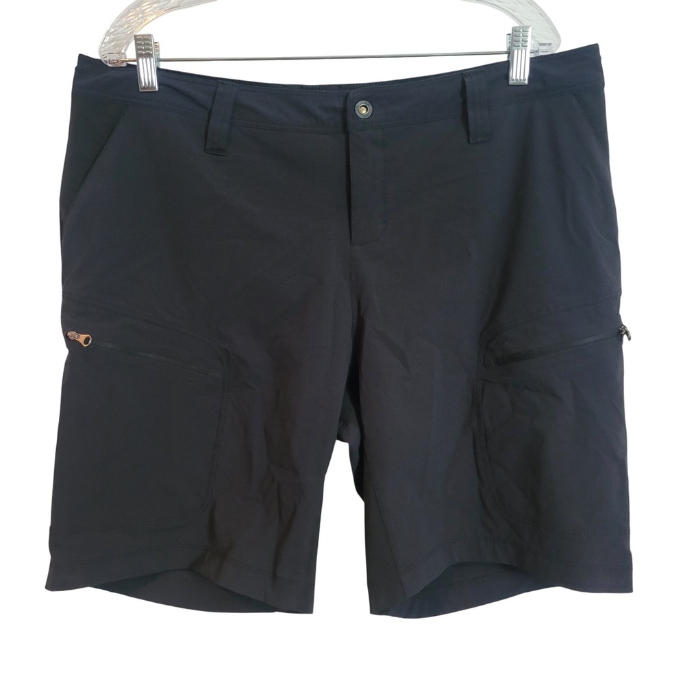 REI Co-op Womens Black Hiking Cargo Shorts Size 16 Stretch‎ Technical Outdoor